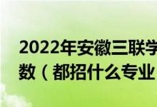 2022年安徽三聯(lián)學(xué)院各省招生計(jì)劃及招生人數(shù)（都招什么專(zhuān)業(yè)）