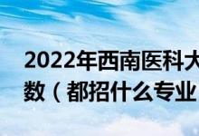 2022年西南醫(yī)科大學(xué)各省招生計(jì)劃及招生人數(shù)（都招什么專業(yè)）