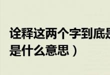詮釋這兩個字到底是什么意思（詮釋這兩個字是什么意思）