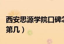 西安思源學(xué)院口碑怎么樣好就業(yè)嗎（全國排名第幾）
