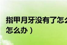 指甲月牙沒有了怎么辦知乎（指甲月牙沒有了怎么辦）
