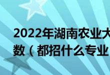 2022年湖南農(nóng)業(yè)大學(xué)各省招生計劃及招生人數(shù)（都招什么專業(yè)）