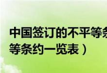 中國(guó)簽訂的不平等條約影響（中國(guó)簽訂的不平等條約一覽表）