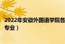 2022年安徽外國語學(xué)院各省招生計劃及招生人數(shù)（都招什么專業(yè)）