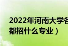 2022年河南大學各省招生計劃及招生人數(shù)（都招什么專業(yè)）