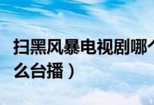 掃黑風(fēng)暴電視劇哪個(gè)臺(tái)（掃黑風(fēng)暴電視劇是什么臺(tái)播）