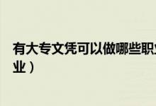 有大專文憑可以做哪些職業(yè)男生（有大專文憑可以做哪些職業(yè)）