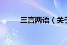 三言兩語（關(guān)于三言兩語的介紹）