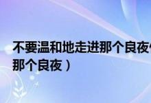 不要溫和地走進(jìn)那個(gè)良夜什么意思（什么是不要溫和地走進(jìn)那個(gè)良夜）