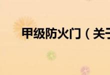 甲級(jí)防火門（關(guān)于甲級(jí)防火門的介紹）