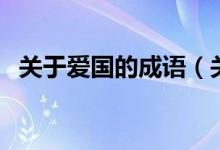 關(guān)于愛國的成語（關(guān)于愛國的成語有哪些）