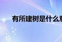 有所建樹是什么意思（建樹具體意思）