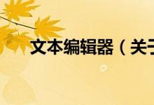 文本編輯器（關于文本編輯器的介紹）