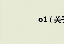 o1(關于o1的介紹)