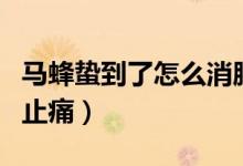 馬蜂蟄到了怎么消腫止痛（馬蜂蟄了怎么消腫止痛）