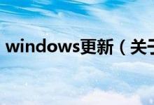windows更新（關(guān)于windows更新的介紹）