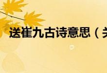 送崔九古詩意思（關(guān)于古詩送崔九的譯文）