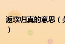 返璞歸真的意思（關于返璞歸真的意思的介紹）