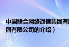 中國聯(lián)合網(wǎng)絡通信集團有限公司（關于中國聯(lián)合網(wǎng)絡通信集團有限公司的介紹）