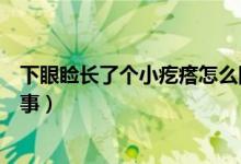 下眼瞼長(zhǎng)了個(gè)小疙瘩怎么回事（下眼瞼長(zhǎng)了個(gè)小疙瘩怎么回事）