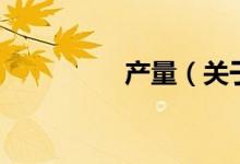 產(chǎn)量（關(guān)于產(chǎn)量的介紹）