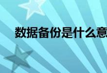 數(shù)據(jù)備份是什么意思（數(shù)據(jù)備份的解釋）