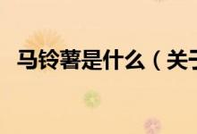 馬鈴薯是什么（關(guān)于馬鈴薯是什么的介紹）