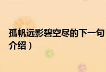 孤帆遠(yuǎn)影碧空盡的下一句（關(guān)于孤帆遠(yuǎn)影碧空盡的下一句的介紹）