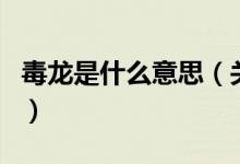 毒龍是什么意思（關于毒龍是什么意思的介紹）