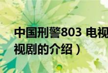 中國(guó)刑警803 電視劇（關(guān)于中國(guó)刑警803 電視劇的介紹）