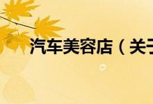 汽車美容店(關(guān)于汽車美容店的介紹)