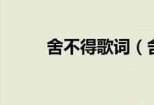 舍不得歌詞（舍不得完整版歌詞）