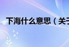 下海什么意思(關(guān)于下海什么意思的介紹)
