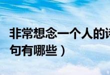 非常想念一個(gè)人的詩句（非常想念一個(gè)人的詩句有哪些）