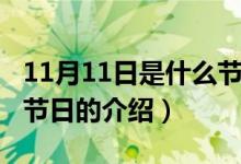 11月11日是什么節(jié)日（關(guān)于11月11日是什么節(jié)日的介紹）