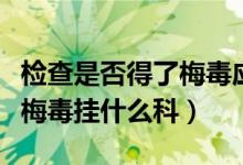 檢查是否得了梅毒應該掛什么科（檢查有沒有梅毒掛什么科）
