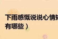 下雨感慨說說心情短句（表達雨天心情的句子有哪些）