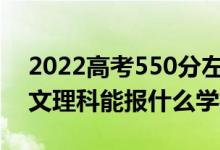 2022高考550分左右能上哪些大學(xué)（新高考文理科能報(bào)什么學(xué)校）