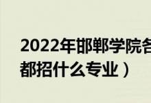 2022年邯鄲學(xué)院各省招生計劃及招生人數(shù)（都招什么專業(yè)）