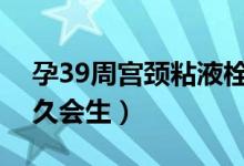 孕39周宮頸粘液栓圖片（宮頸粘液栓流出多久會生）