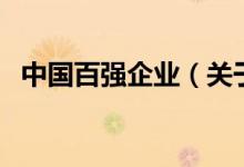 中國百強(qiáng)企業(yè)（關(guān)于中國百強(qiáng)企業(yè)的介紹）