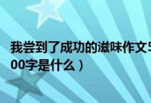 我嘗到了成功的滋味作文500字（我嘗到了成功的滋味作文500字是什么）