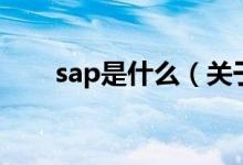 sap是什么（關于sap是什么的介紹）