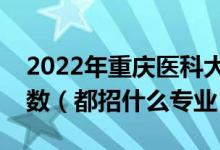 2022年重慶醫(yī)科大學(xué)各省招生計劃及招生人數(shù)（都招什么專業(yè)）