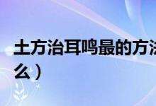 土方治耳鳴最的方法（治療耳鳴的土辦法是什么）