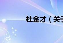 杜金才（關(guān)于杜金才的介紹）