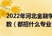 2022年河北金融學(xué)院各省招生計劃及招生人數(shù)（都招什么專業(yè)）