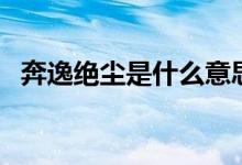 奔逸絕塵是什么意思（奔逸絕塵主要意思）