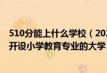 510分能上什么學(xué)校（2022年高考510分左右推薦報考哪些開設(shè)小學(xué)教育專業(yè)的大學(xué)）