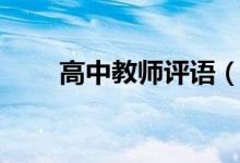高中教師評(píng)語（經(jīng)典高中教師評(píng)語）